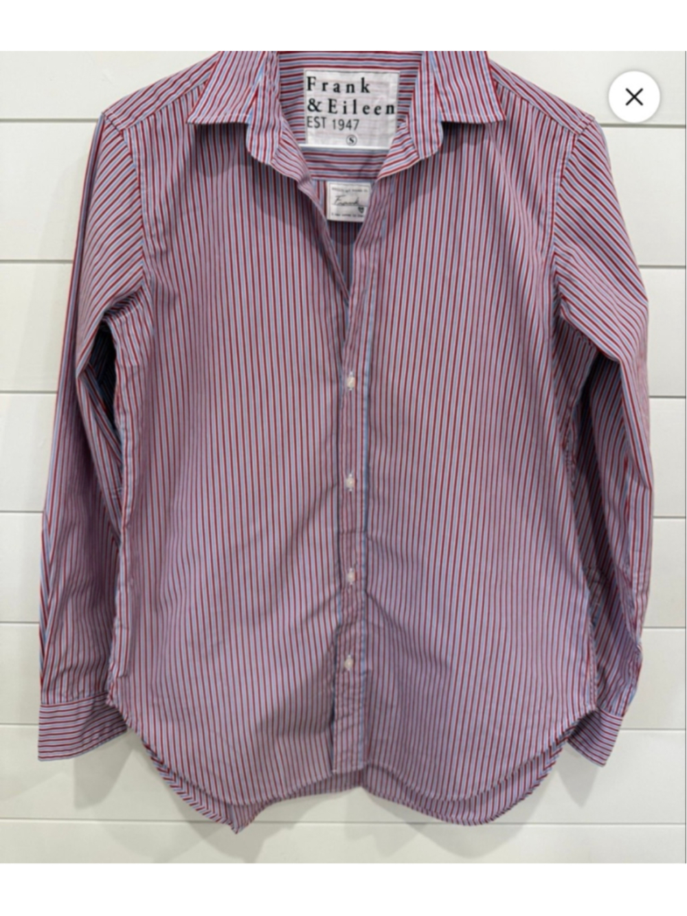Frank & Eileen Striped Button Down Shirt S Red Blue Frank Style